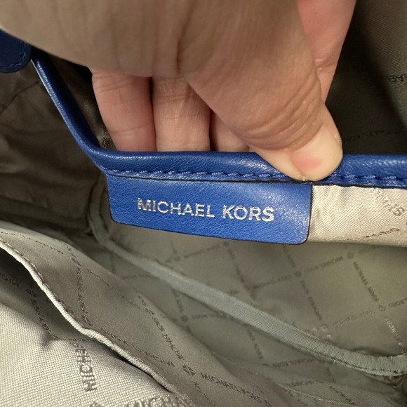 Michael Kors Abbey Quilted Leather Zip Backpack Cobalt Blue Medium